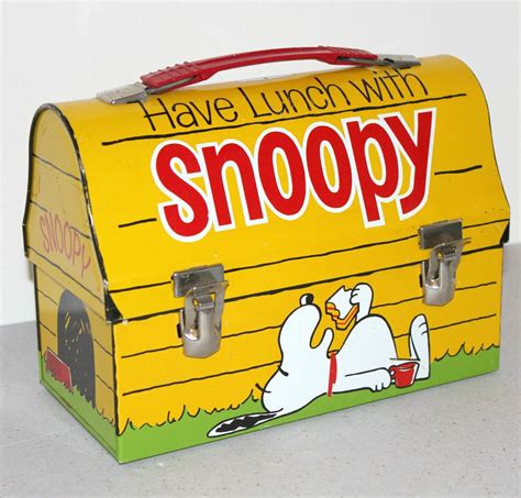 snoopy metal lunch box|snoopy lunch box 1970.